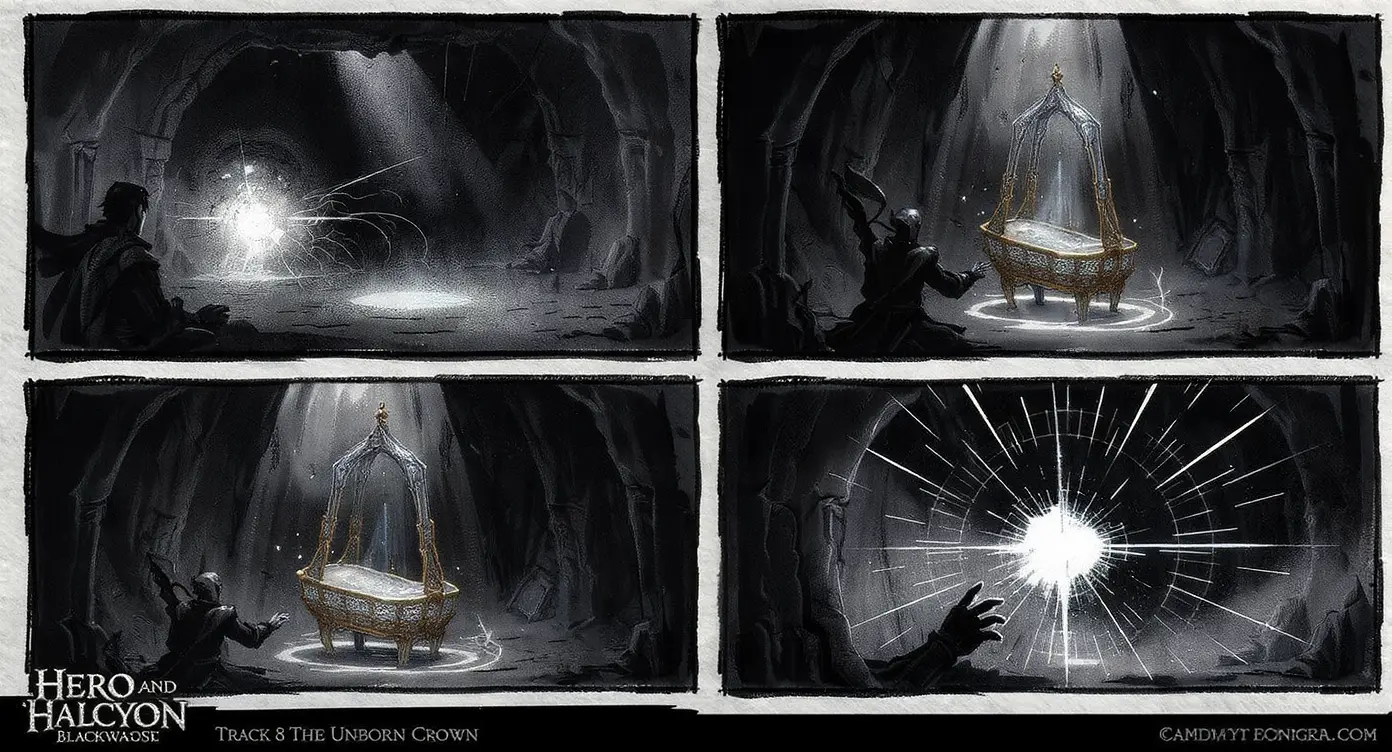 Concept board — The Unborn Crown