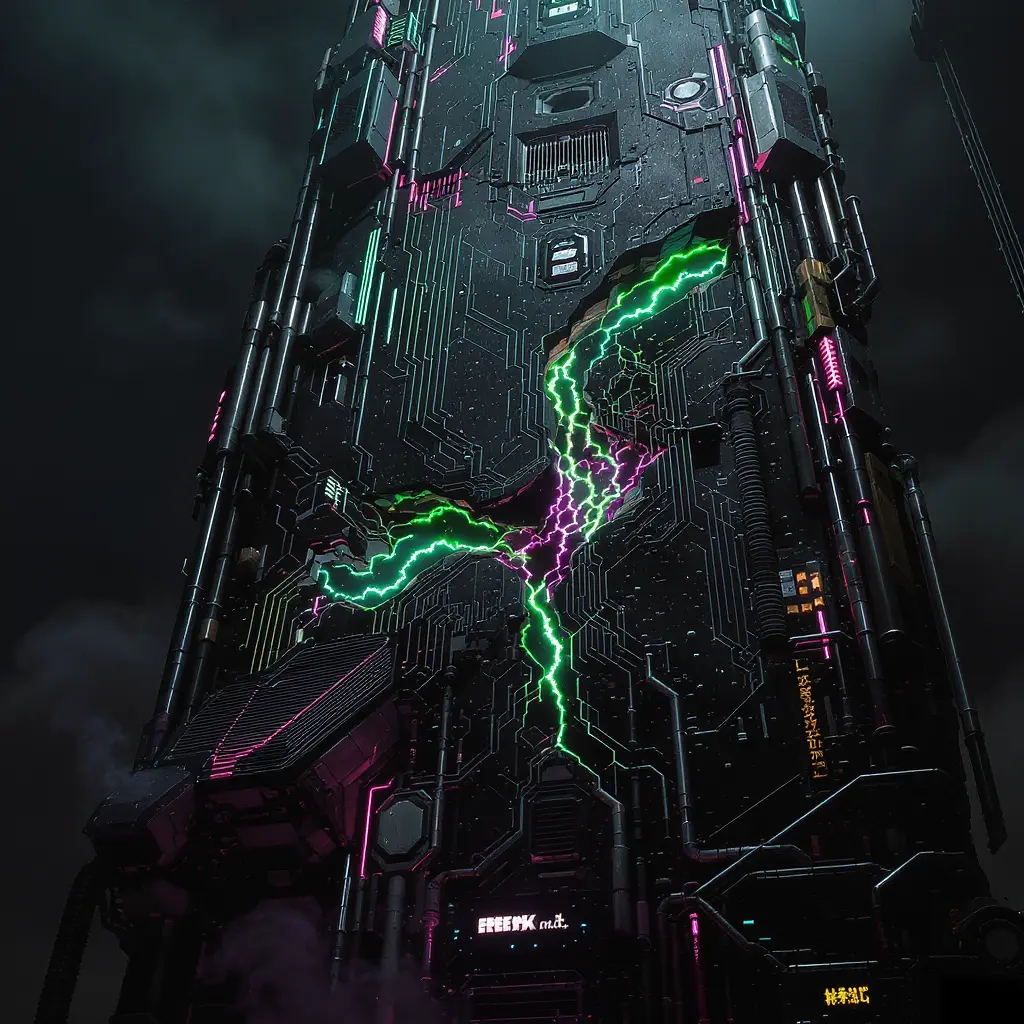Neon Scars of the Machine artwork
