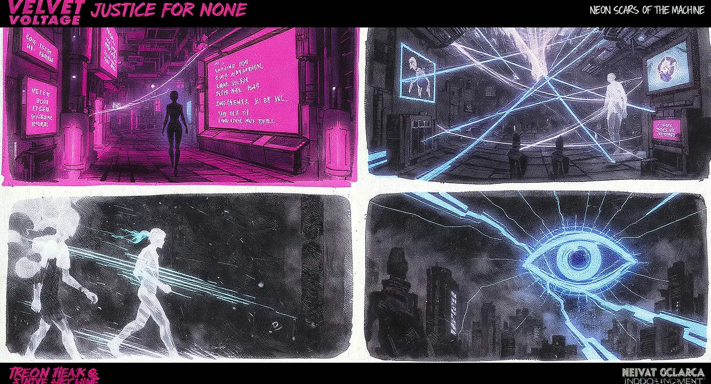 Storyboard — Neon Scars of the Machine