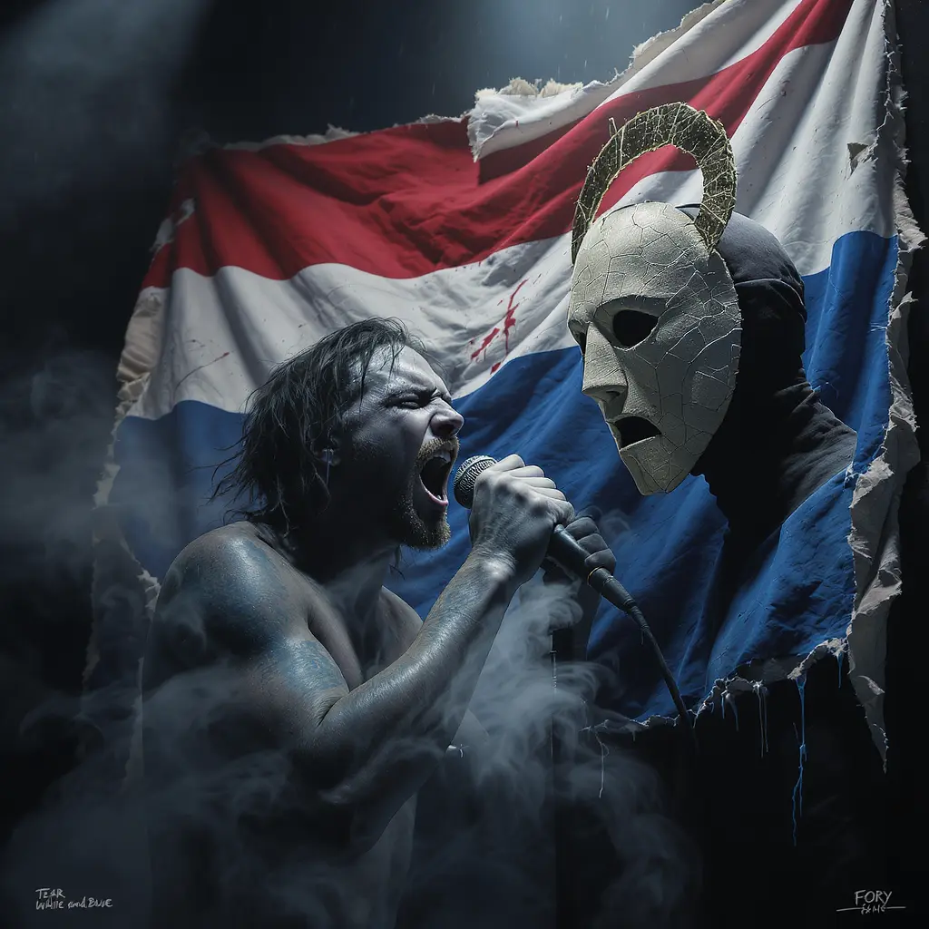 Tear, White and Blue artwork