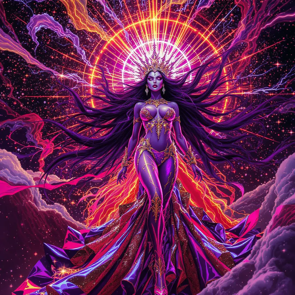 Supernova queen in a chrome crown