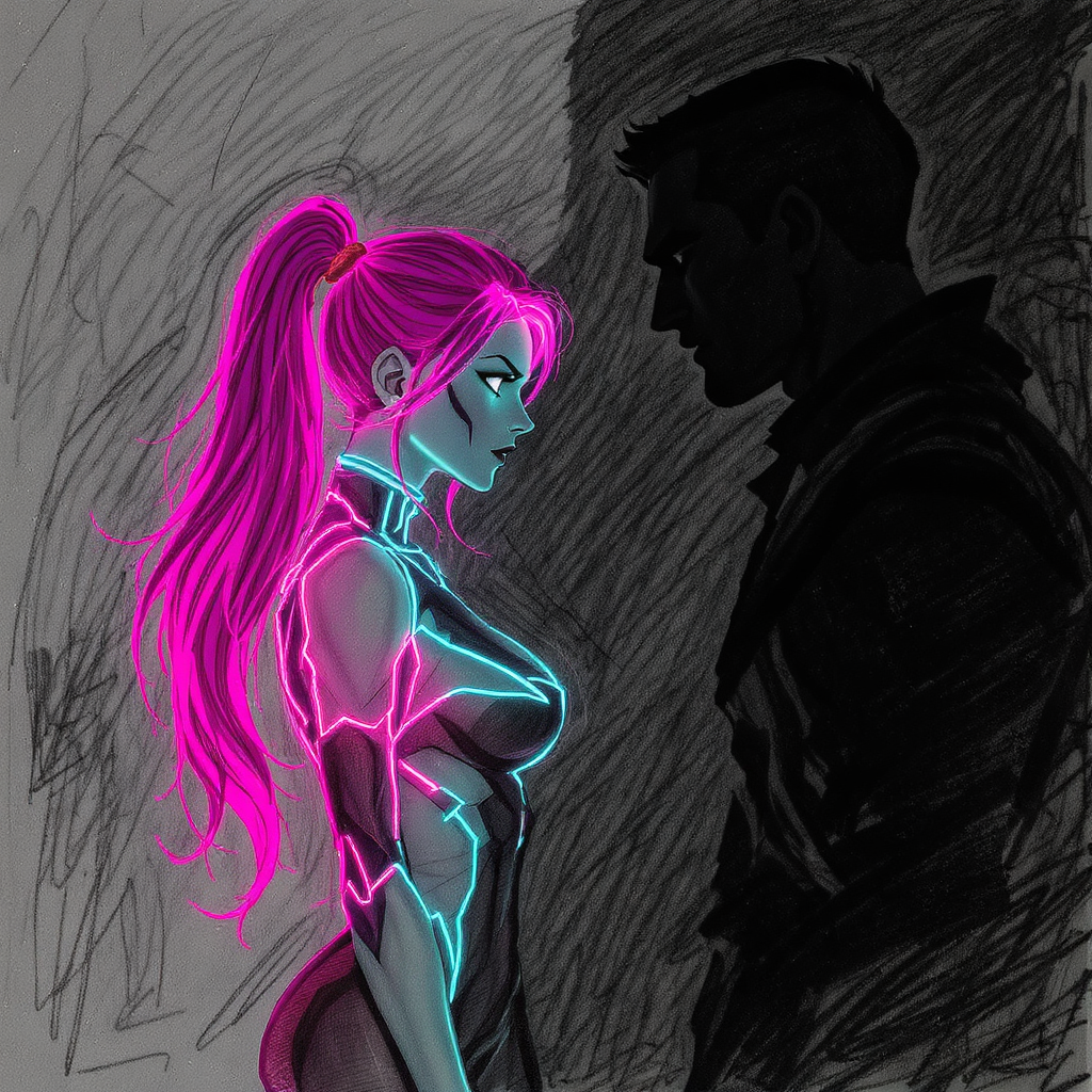 Velvet Voltage — neon against the shadow