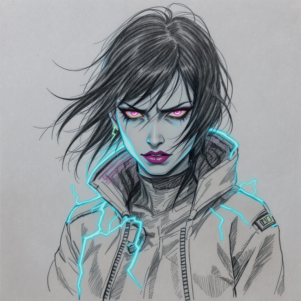 Velvet Voltage — arc-light portrait